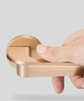 Hand on Gold Interior Door Handle Lock For Bedroom Hardware, Satin Finish Privacy Lock for Grey Doors, Durable Zinc Alloy