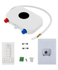Electric Tankless Water Heater Serving Instant On Demand Hot Water Straight To Your Sink Wall Mounted Setup With Digital Temp Control, accessories included.
