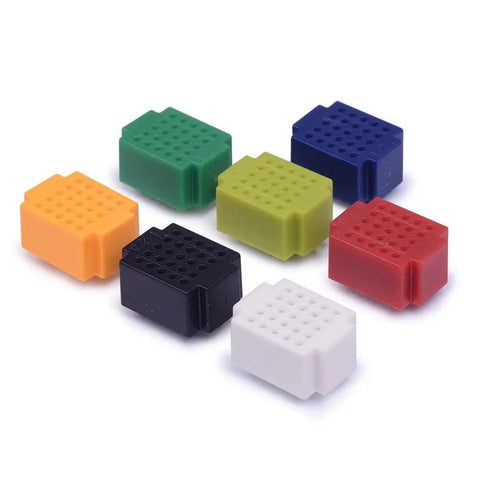 Set Of 7 Colorful Mini Solderless Breadboards With 25 Tie Points Each For Quick Arduino Prototyping And Testing, Compact 20x15mm PCB