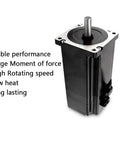 CNC open-loop brake stepper motor with 86mm flange, black housing