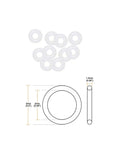 Silicone O Rings 5mm OD 2mm ID 1.5mm Cross Section White Pack Of 10 For Compressor Valves And Pipe Repair Waterproof Seal Gasket, size diagram