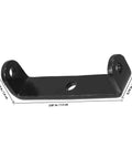 Black metal beefy U shaped shelf bracket with center hole, 7.3 cm size, for easy install stable support in garage workshop.