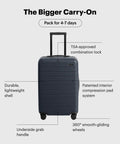 Bigger Carry On Luggage From Away, Lightweight Hardside Large Suitcase with Spinner Wheels, TSA Lock, Airline Approved, Navy Blue