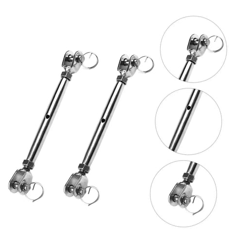 Rock Solid Heavy Duty Rigging Screw Stainless Steel Turnbuckle With Jaw Jaw Ends for Marine Wire Rope Cable Tension Setup, two pieces.
