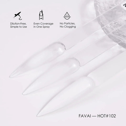 Clear nail tips showcasing Airbrush Gel Nail Polish White for French Ombre Mani HEMA Free and Dilution Free Non Acetone Formula 15ml