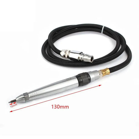 Real Deal Air Scribe Engraving Pen With Pneumatic Pencil Design for etching, 130mm silver body with hose connection.