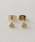 Petite Trinity Ball Stud Earrings In 18K Gold Plated Minimalist Delicate Jewelry With A Tiny Three Ball Cluster For Everyday Wear And Effortless Subtle Shine For Casual Cool Everyday Vibe, 4x4mm