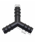 Half Inch Three Way Hose Connector Set For Drip Irrigation And Garden Systems, 100 Pieces black PP plastic Y splitter, 13 mm