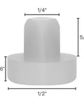 Silent Glide Swivel Rocker Chair Bumpers Built With Hella Durable Nylon Floor Protectors Featuring A Wide 1/2 Inch Foot And A Tight 1/4 Inch Stem To Keep Your Outdoor Setup Rolling Smooth In A Clean White 25 Pack dimensions 1/4 inch stem and 1/2 inch pad.