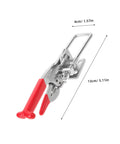 Built Tough Rubber T Handle Draw Latch for Car Hood and Toolboxes, Heavy Duty Stainless Steel Construction with red handles