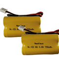 4.8V 700mAh Ni-Cd Battery Pack Compatible With Emergi-Lite MAG93NC487 And Exit Light Co BAA-48R Two-Pack shown in yellow casing.