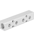 Heavy Duty Aluminum Pneumatic Manifold Block With G1/2 Inlet And G1/4 Outlets 30x30mm Air Distribution Hub angled view