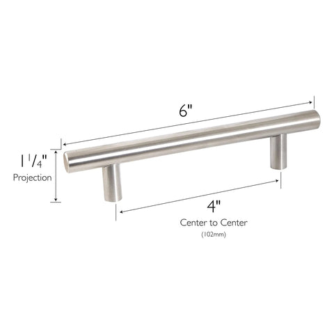 4 Inch Satin Nickel Truss Bar Cabinet Pulls 10 Pack Center To Center 104 mm stylish durable drawer handles on white background