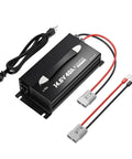 14.6V 40A Lithium Battery Charger For LiFePO4 12V Batteries Mountable With Handle And LED Indicator, AC-DC Smart Charger, 12.8V LiFePO4 Fast 40A Charging For RVs And Home Use, Beefy Anderson Connector on white background