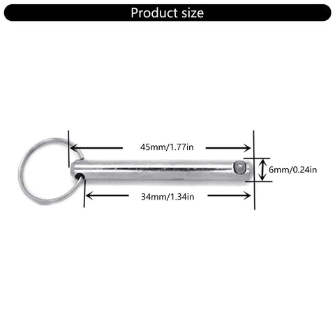 Heavy Duty Industrial Locking Pins Carbon Steel Fast Release Ball Detent Set size dimensions 45mm x 34mm with user-friendly ring