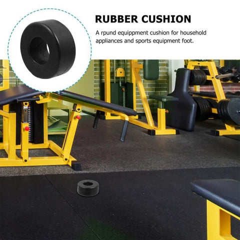 4 Pack Shock Absorber Rubber Ring Pads for Fitness Equipment Non Slip Wear Resistant Feet Bumpers in gym setting
