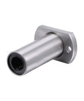 Heavy Duty 12mm Linear Ball Bearings With Extended Double Flanges For Super Slick Slide And Rock Solid Track Movement Premium Chromium Steel Core showing smooth metal housing end.