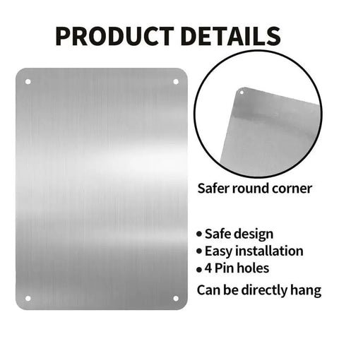 Aluminum Warning Sign 8x12 Inch Caution Plate For Office Use No Nonsense High Definition Waterproof Ink Dual Purpose Retro Wall Decor Recycle Paper And Cardboard Symbol Durable Metal Notice 20x30 Cm, front view