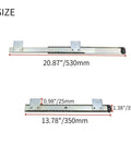 Two Pack Heavy Duty Drawer Slides For Under Desk Keyboard Tray 13.8 Inch Minimum Length 20 Inch Full Extension Ball Bearing Includes Screws Silver Rust Resistant Cold Rolled Steel Construction