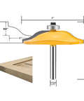 Pro Grade Quarter Inch Shank Groove Tongue Router Bit For Raised Panel Cabinet Doors With Back Cutter And Panel Round Over Edge Tool Built For Woodworking CNC Milling And Router Tables with diagram and wood sample