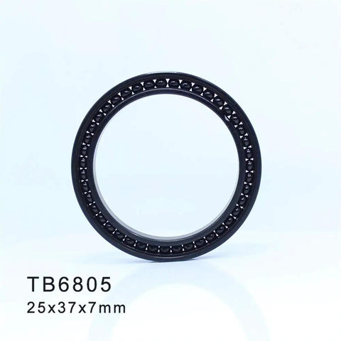 Heavy Duty Thin Section Full Ball Bearing 6805, 25x37x7mm, black steel design, suitable for high-temperature machinery applications.