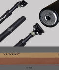 Bike Suspension Seatpost With Coil Spring And Shock Absorber, Lightweight Aluminum Body, 40mm Travel, black seatpost with clamp