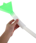 Efficient Seed Distribution Tube For Wheat And Corn Plastic Accessory With Wide Green Funnel Top, Jam-Free Seed Drill held in hand