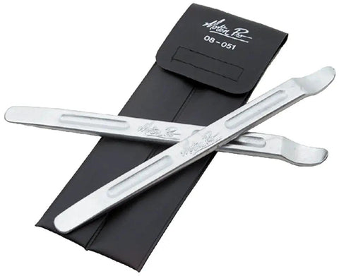 Eight And A Half Inch Enduro Pro Tire Iron for off-road bikes shown with black carrying case and chrome vanadium steel finish