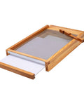 Screened Beehive Bottom Board With 100 Percent Beeswax Dip, 10 Frame Solid Wood Construction, showing mesh for airflow