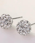 Minimalist CZ Cluster Small Ball Stud Earrings For Women And Girls 10mm 925 Sterling Silver With Long Lasting Finish Dainty Everyday Jewelry Sleek Dope Ear Studs For Day Or Night Classy Sparkle, pair shown
