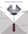 4-Piece Corner Clamp Set, Right Angle 90 Degree Woodworking Clamps With Adjustable Swing Jaw, Aluminum Alloy Frame