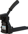 Manual Carton Closure Stapler For One Three Eighths Inch Crown A Series Staples Handles Five Eighths And Three Quarters Inch Staples Interchangeable With JK Tools Air Free Operation Rugged And Easy Grip shown in side profile on white background.