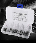 120Pcs 10 Size 304 Stainless Steel E Clip Assortment Kit With External Retaining Snap Rings Circlips For 1.5 To 10 Mm In Durable Plastic Storage Box Pro Grade Shop Must Have