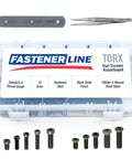 Torx Pan Head Screws Assortment With Magnetic Driver Bits And Tweezers, 302 Piece Garage Ready Kit for auto repairs showing assorted screws and tweezers.