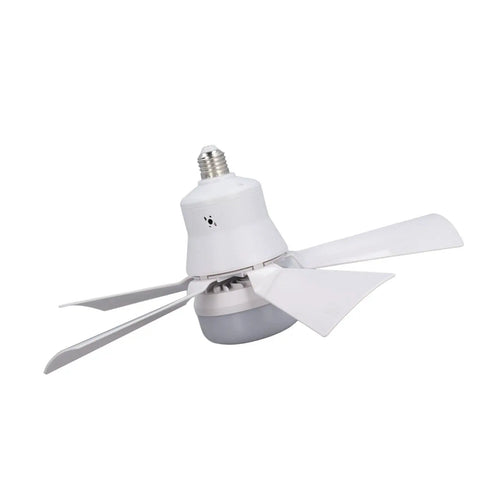 Eboxer 1 Pack Screw Ceiling Fan Light for Bedroom (White) with four blades and light socket, ideal for bedroom lighting.