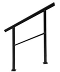 Badass Built Adjustable Stair Handrail Heavy Duty Zinc Steel Safety Railing With Sanded Finish and Mounting Hardware For Outside Steps and Porches Quick Bolt Up Setup, black design