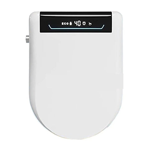 Top view of Slick Smart Bidet Toilet Seat Featuring Insanely Quiet Soft Close Seats with digital display.