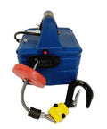 Techtongda Portable Electric Hoist Remote Controlled Winch 992Lbs Capacity 25 Ft Lift Height showing compact design with red button and alloy steel hook.
