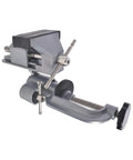 Side view of 3 Inch Aluminum Swivel Table Vise With 360 Degree Rotation And 45 Degree Tilt, showing adjustable clamp and rubber bumpers.