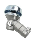 Trimmer Gearbox Assembly 24mm 7-Tooth Beefed-Up Heavy Duty Replacement For Straight Shaft Brush Cutters With 24mm Pipe Fitting Easy Install No Fuss Gearbox And Cutter Head Upgrade That Delivers Smooth Grass Cutting And Reliable Rod Alignment. silver metal trimmer gearbox