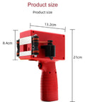 Compact Handheld Inkjet Printer With Four Point Three Inch Screen, Quick Dry Coding Machine For Barcodes Qr Codes And Batch Numbers, red size diagram.