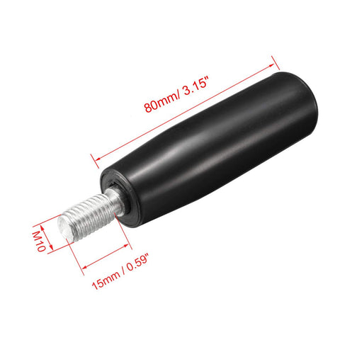 Revolving Handwheel Machine Handle M10 Male Threaded Stem For Milling Lathe And Grinding Machines, Smooth Action, 80mm Length