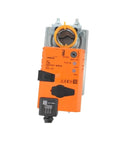LMQ24A Damper Actuator With Straight Up Reliable 4Nm Torque, orange housing, designed for HVAC airflow control applications.