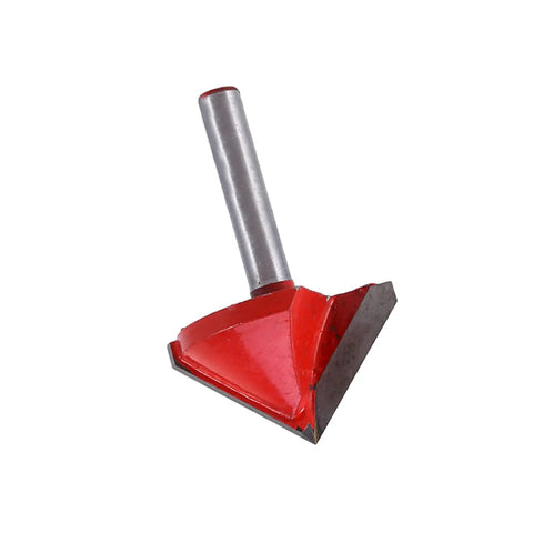 Estink V Groove Router Bit 6mm Shank Solid Alloy Double Edge Chamfer Cutter with a red tip for acrylic and MDF projects.