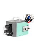 Heavy Duty Pneumatic Crimping Pliers For Quick Cold Press Terminals Compact Desktop Mini Crimper with side view showing terminal connections.