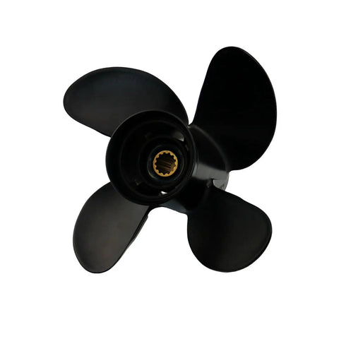 Outboard Propeller 10.3x13 Pitch Four Blade Beefed Up Aluminum Right Hand 13 Spline For Mercury Mariner Marathon Seapro 25 30 35 40 45 48 50 55 60 70 HP Boat Motors OEM Replacement 48 8M8026630