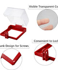 Big Transparent Emergency Stop Button Cover With Removable Base Box Type Push Switch Protector showing open clear shield