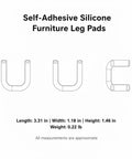 Diagram of Self Adhesive Silicone Floor Protectors for Furniture Legs, dimensions 3.31 x 1.18 x 1.46 inches, 20 count