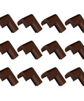 Impact Absorbing Corner Protectors 12 Piece Brown NBR Rubber Edge Guards For Tables Chairs Desks And Fireplaces Kid Safe Furniture Armor