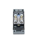 ME8166 Flexible Rod Coil Spring Actuator Momentary Limit Switch showing front view with clear components